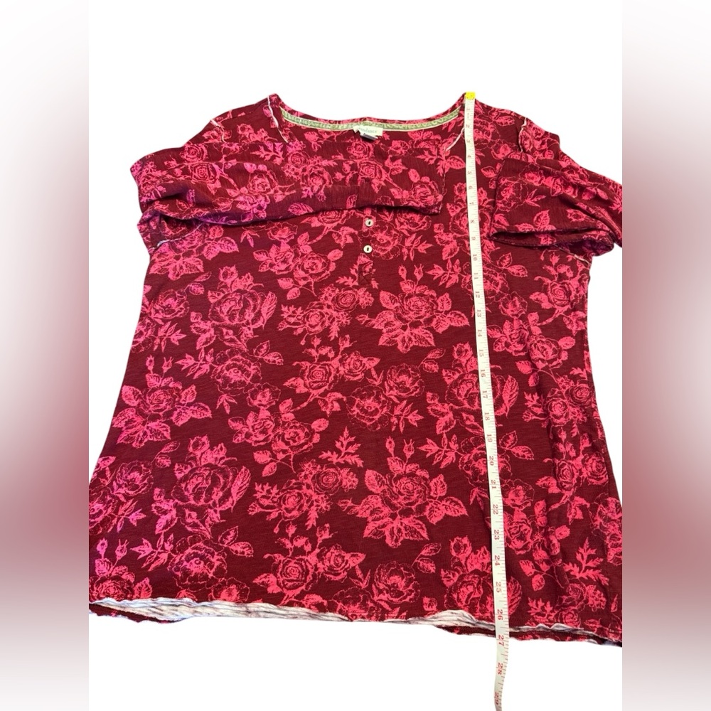 Sundance Rosey Delights Floral Cotton Henley XL - Picture 9 of 10